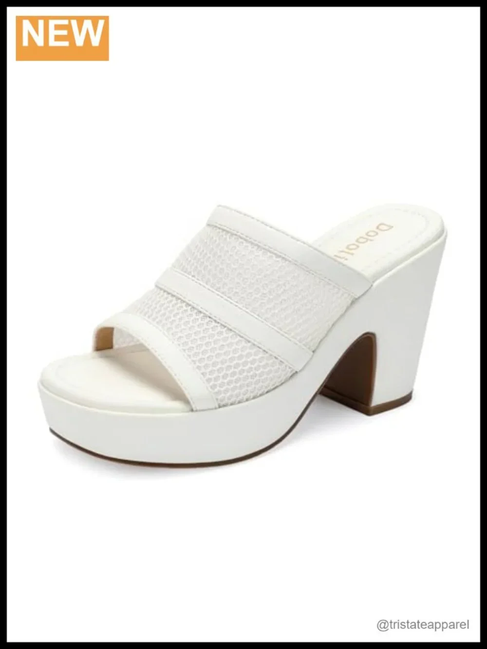Platform Wedge Sandals Open Toe Mesh Knit Slip On Chunky Heel Mules